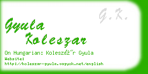 gyula koleszar business card